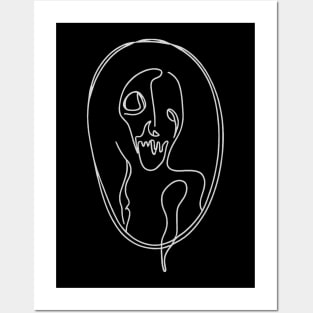 Horror Mirror on the wall | Minimalist dark illustration | Part 6 Posters and Art